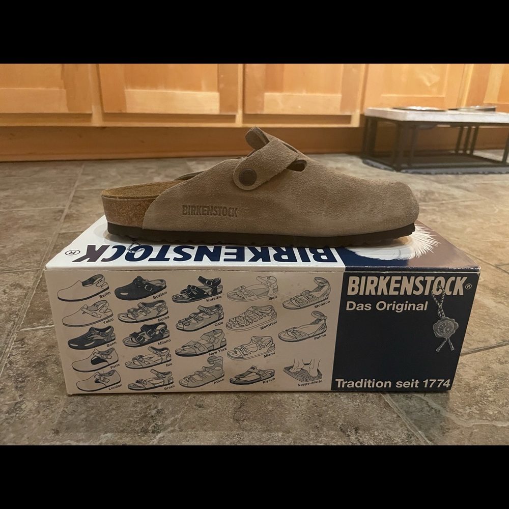 Birkenstock Boston Clog in Suede, Size 38- Brand New in Box